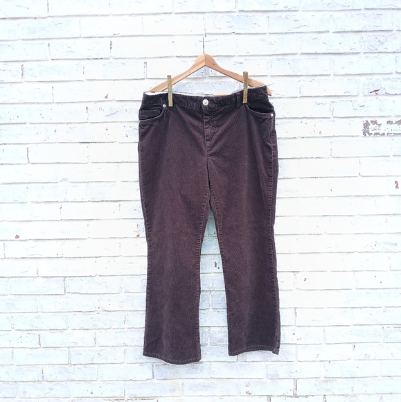 Lands End Brown Corduroy Pants Straight Leg - Picture 1 of 5